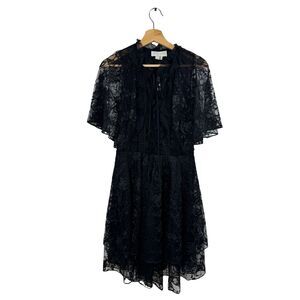 NWT SACHIN & BABI Net a Porter ONASSIS Black LACE LAYERED Dress Size 4